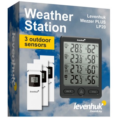 Levenhuk Wezzer PLUS LP20  метеостанция с тремя внешними термогигродатчиками